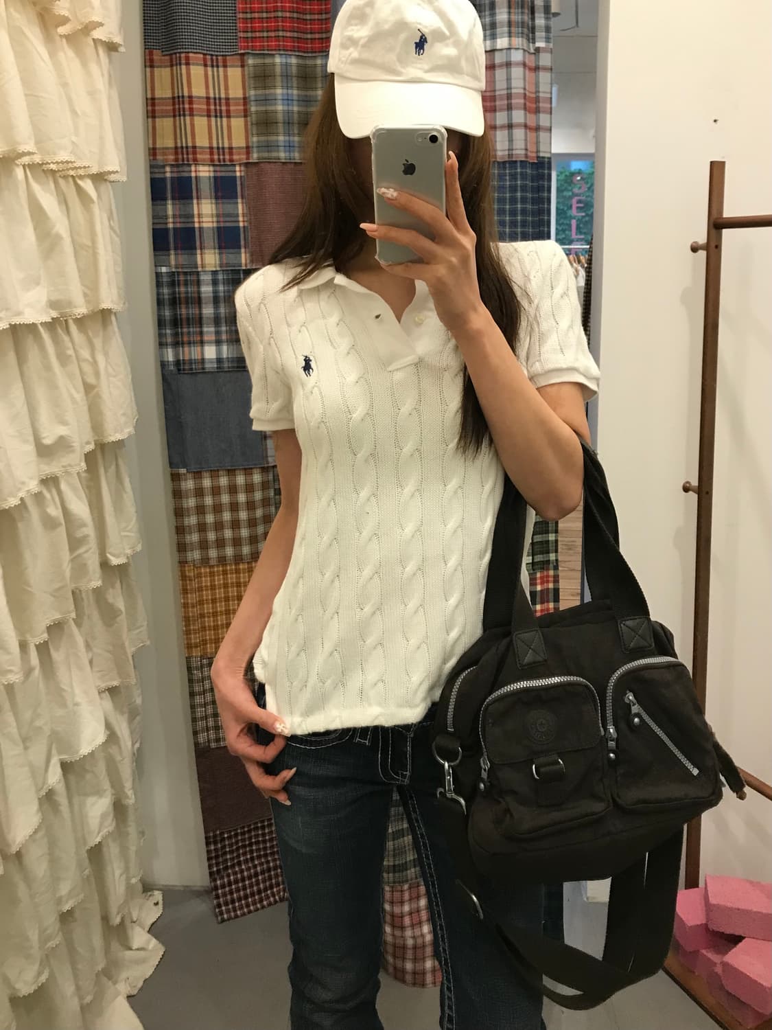 폴로 화이트 꽈배기 반팔 카라티 상품이미지2