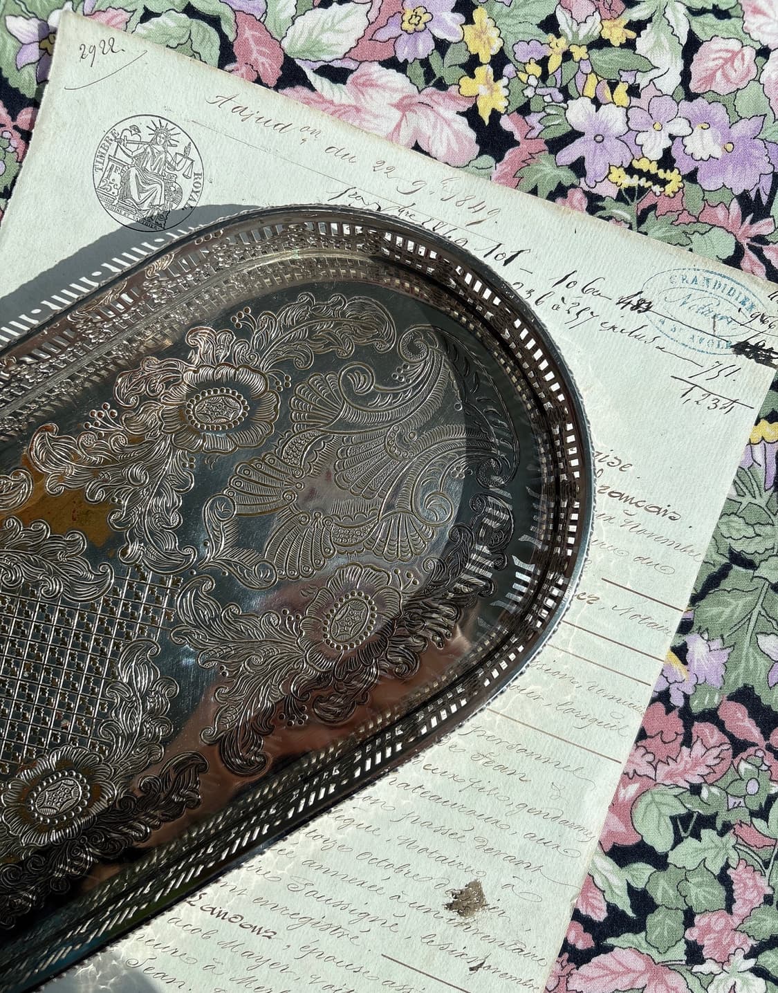 영국 빈티지 쉐필드 실버플레이트 롱트레이 상품이미지2