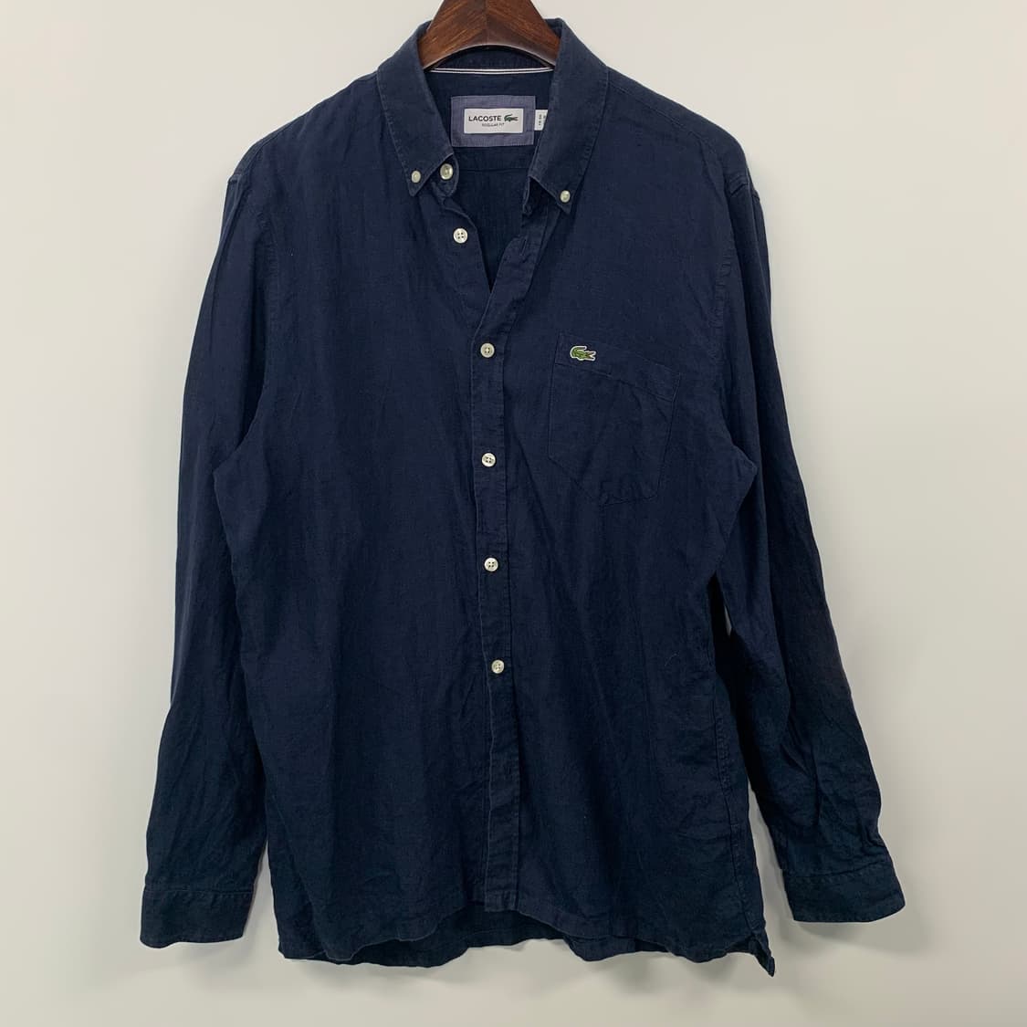 라코스테 자수로고 네이비 옥스포드 셔츠 상품이미지2