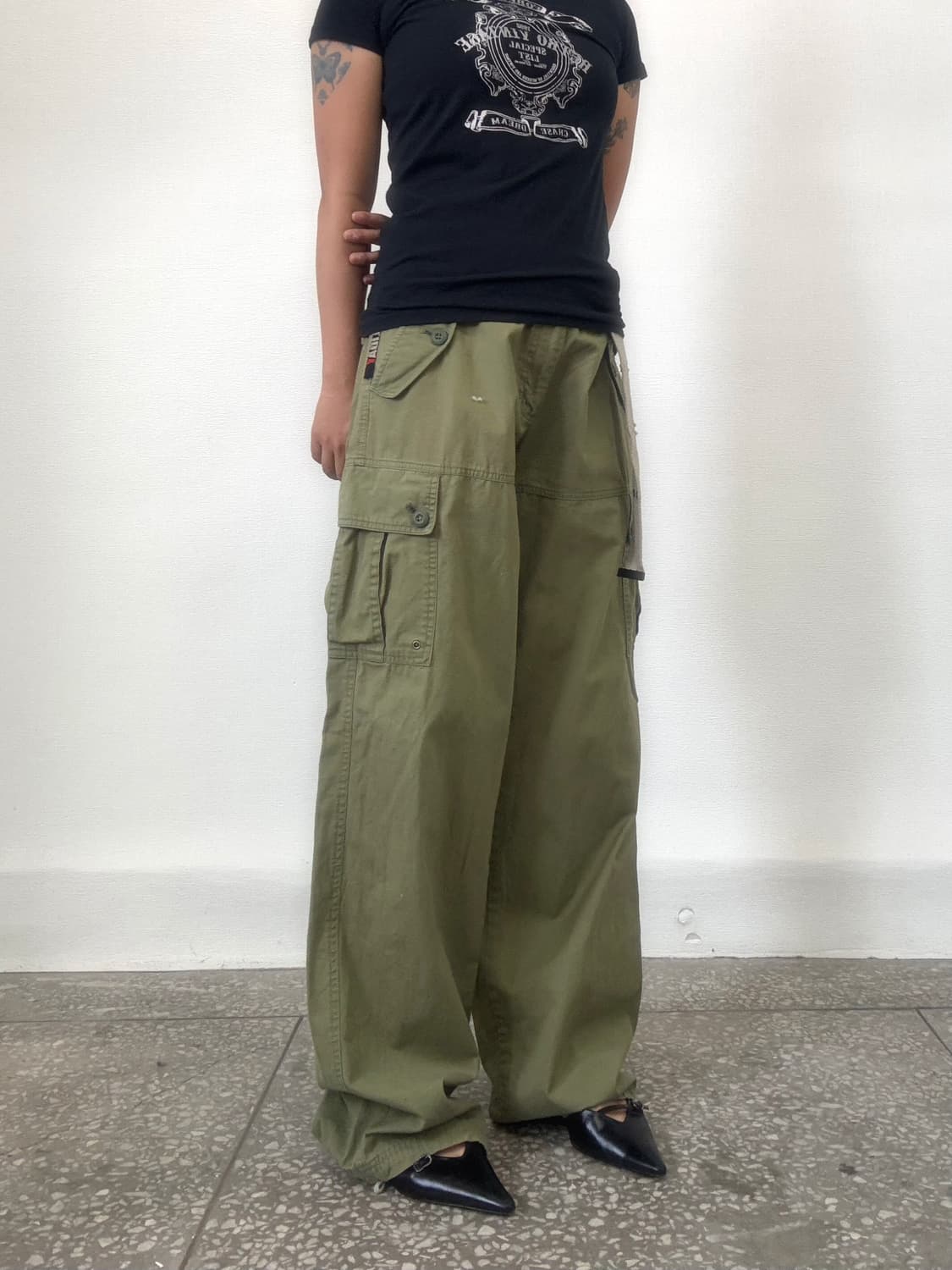 그런지 카키 카고팬츠 상품이미지3