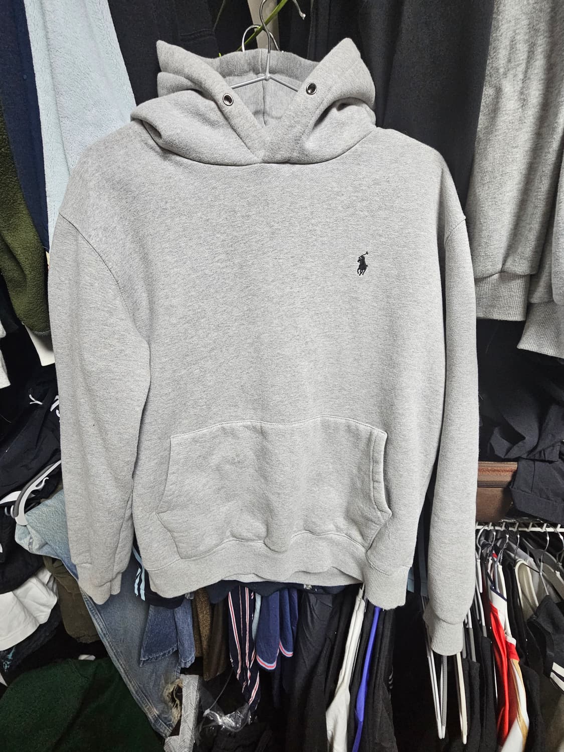 폴로 그레이 후드티 상품이미지2