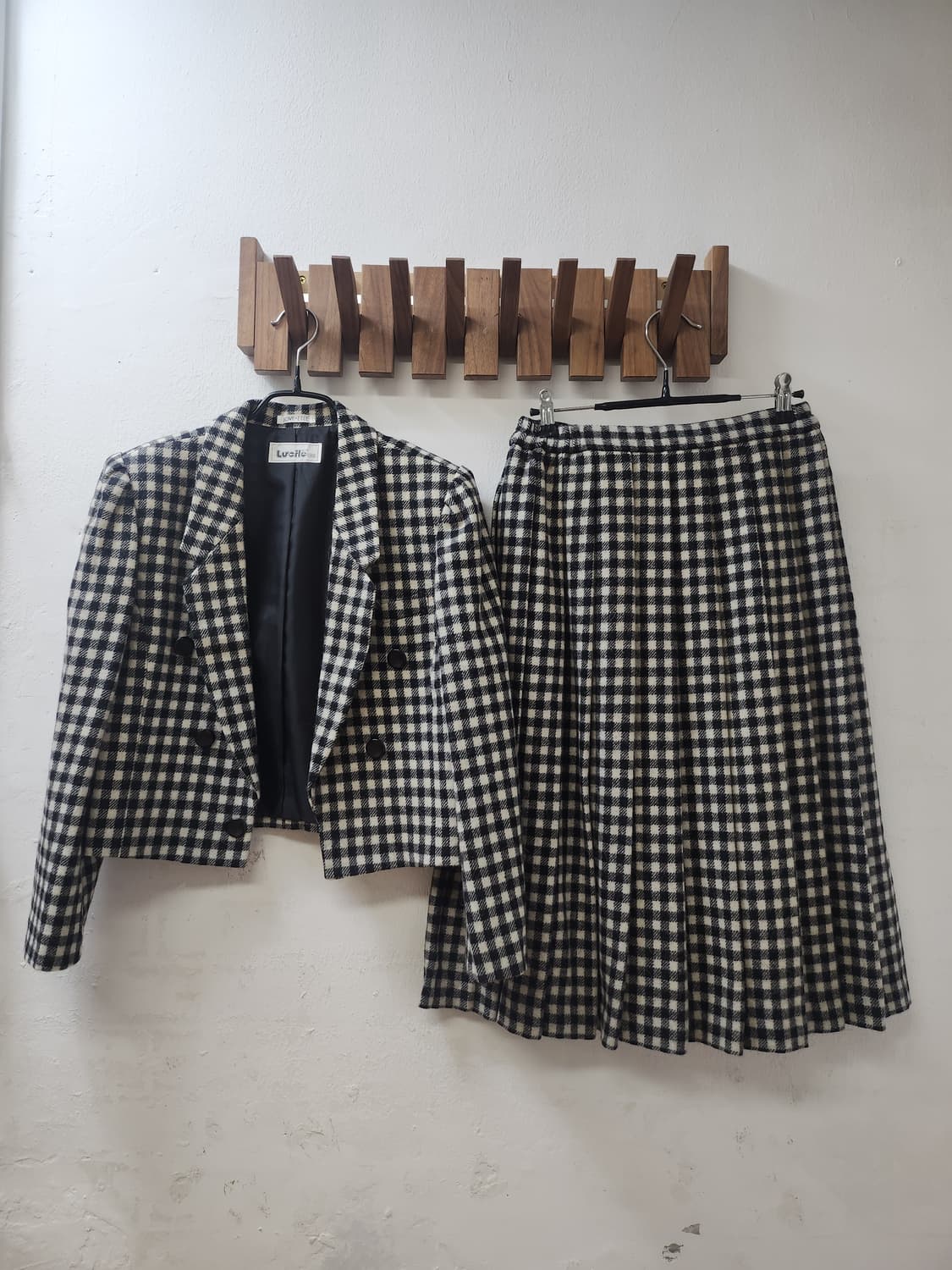 일본빈티지체크울셋업ㅂ 상품이미지1