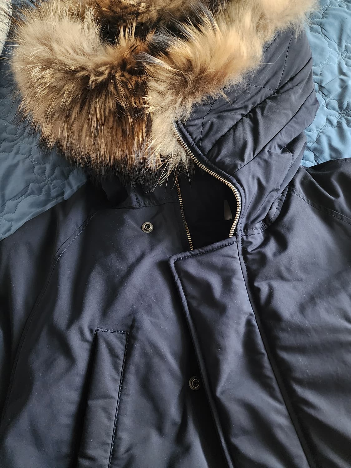 휠라 FILA 네이비 후드 퍼 패딩 점퍼 S 상품이미지6