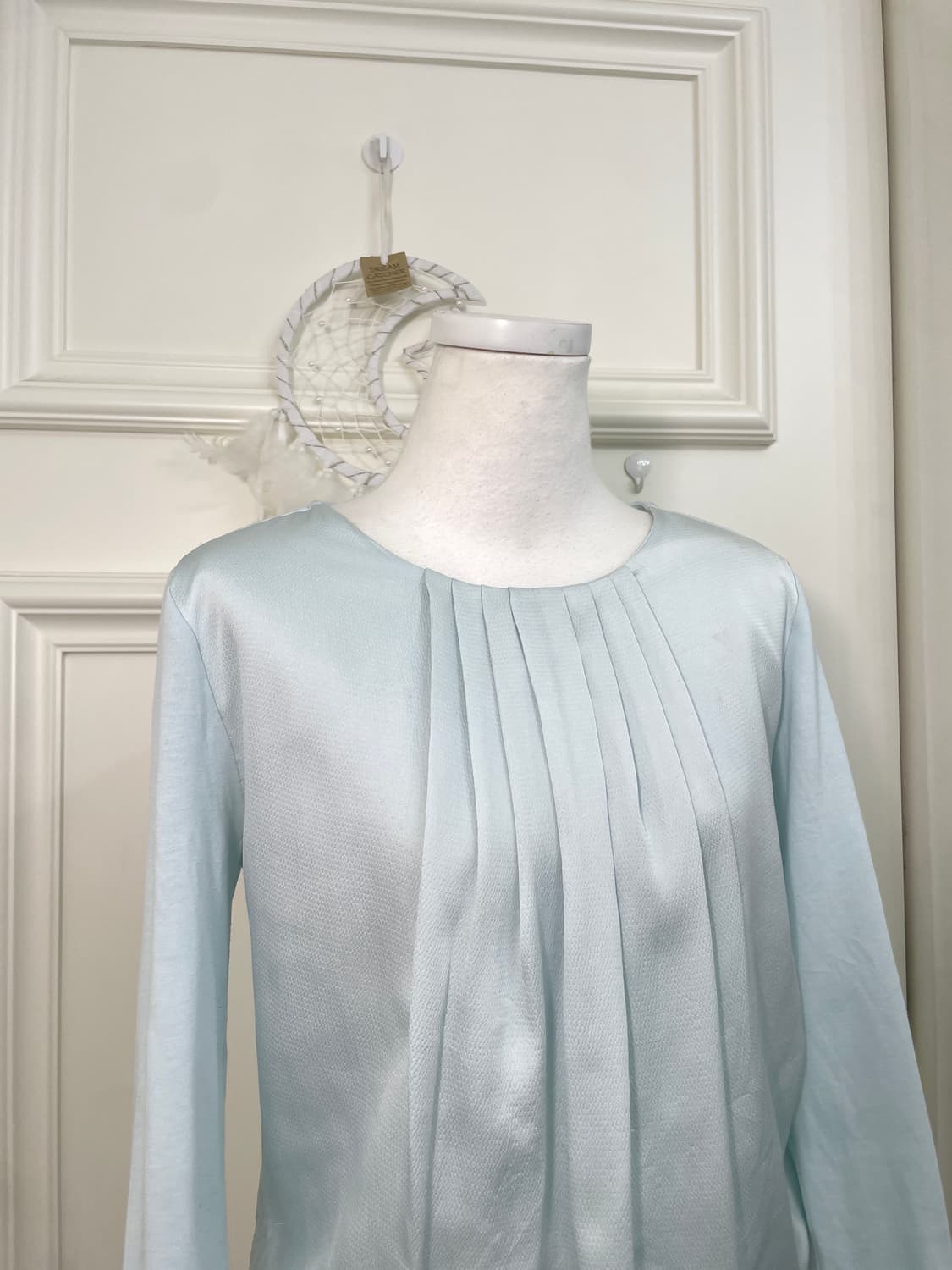 ice blue pleats waist lace top(size-M) 상품이미지5