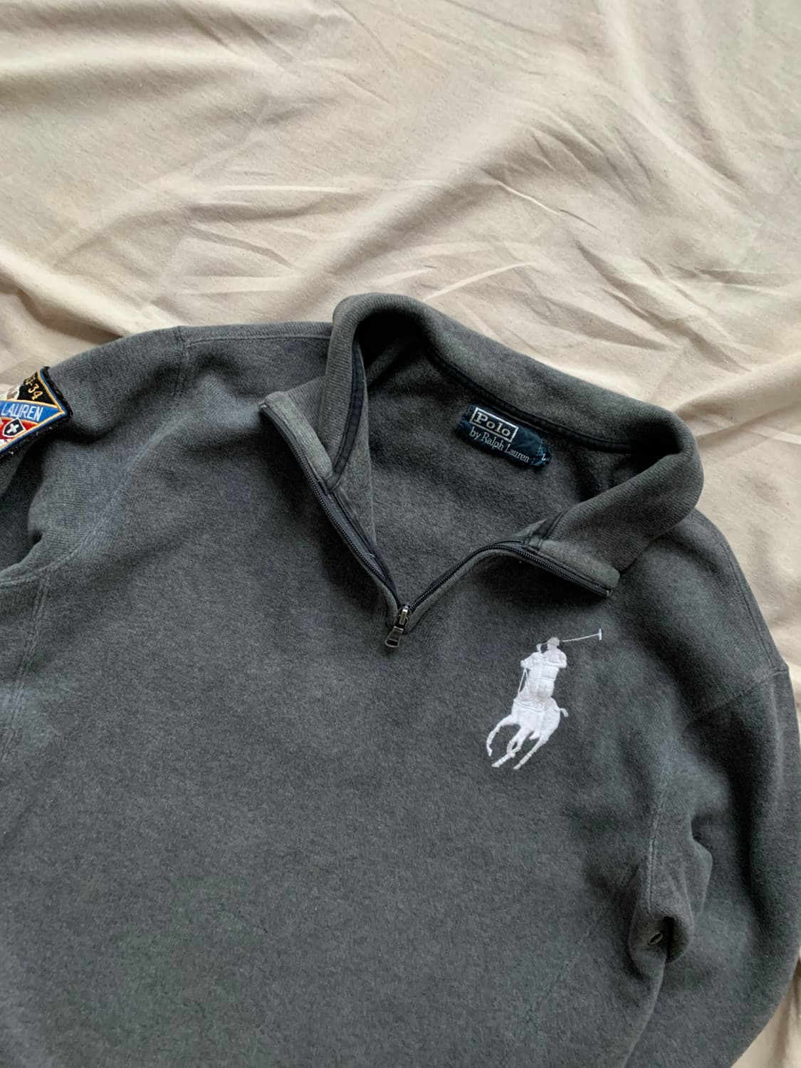 폴로 랄프로렌 빅포니로고 그레이 반집업 니트 상품이미지7
