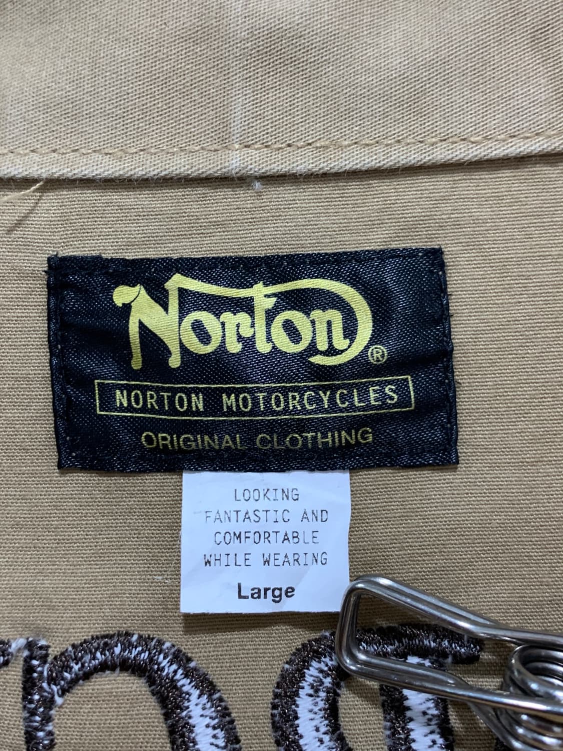 (빈티지)Norton 노턴 빅 자수 레터링 투 포켓 긴팔셔츠 상품이미지4