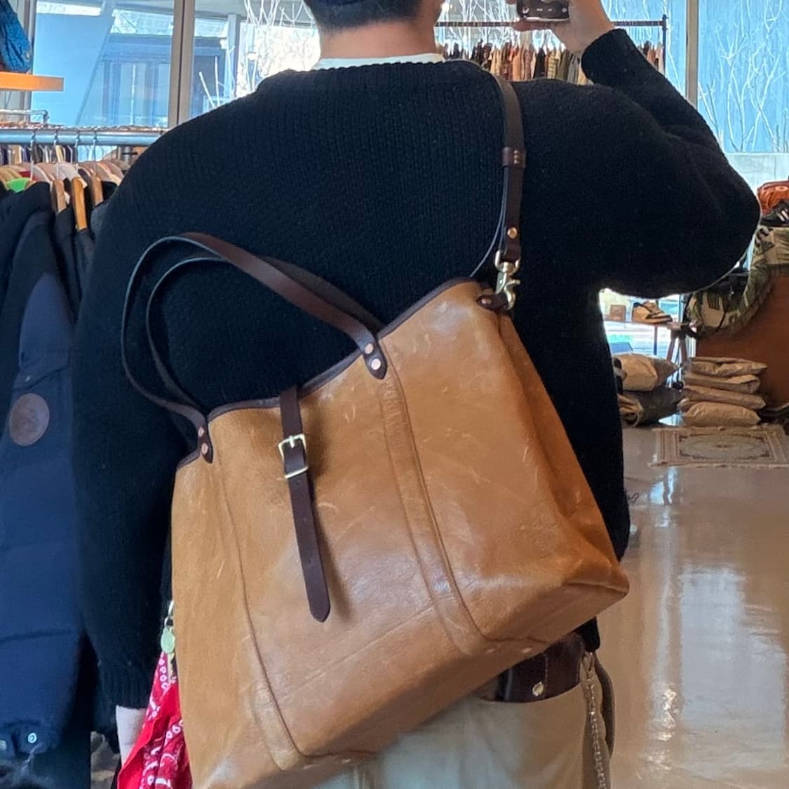 벨에폭 오일풀업 카우레더 빅 토트백 크로스백 상품이미지6