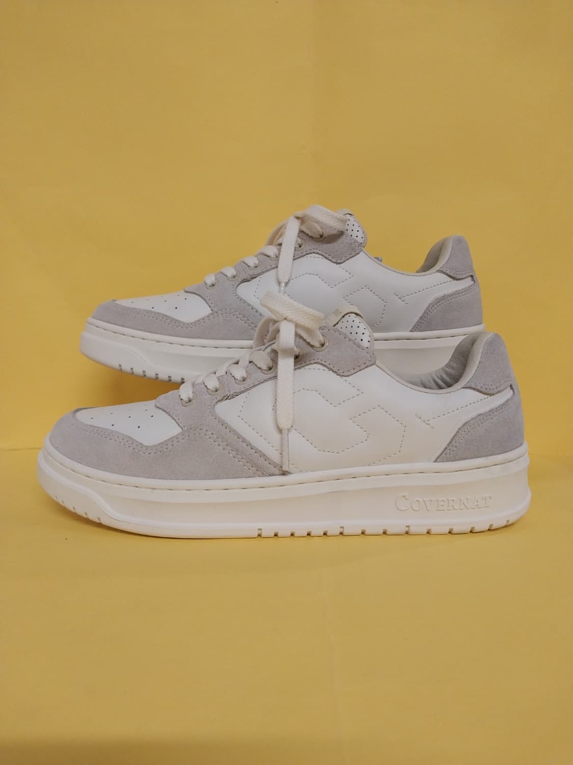 남성 커버낫 코트 오리진 레더 에크루 운동화 (250) 상품이미지1