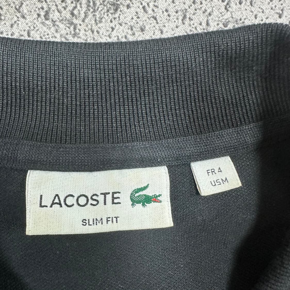 ✨ (바배) 라코스테 슬림핏 블랙 카라 반팔티  상품이미지3