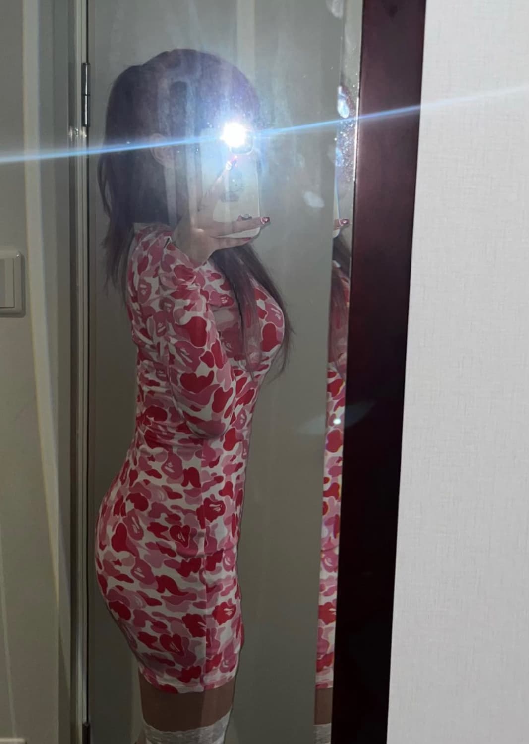 베이프 abc 카모 롱슬리브 원피스 상품이미지1