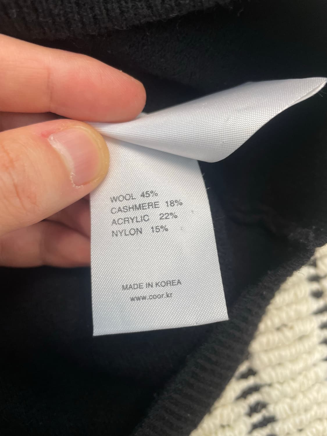 쿠어(Coor) 울 케시 혼방 모크넥 니트 블랙 상품이미지6
