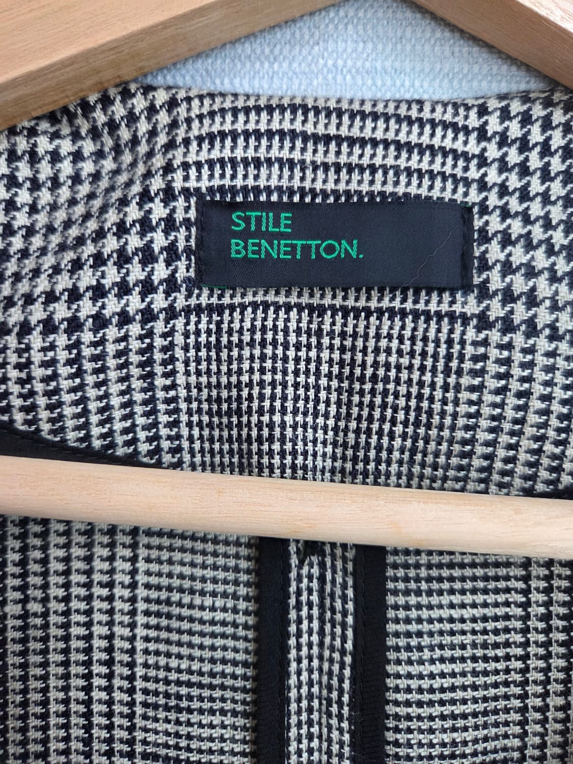 베네통 마 체크 롱코트 상품이미지6