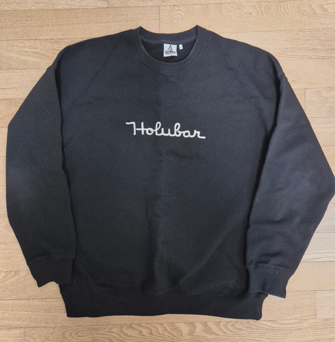 홀루바 크루넥 스웻 L사이즈 블랙 상품이미지1