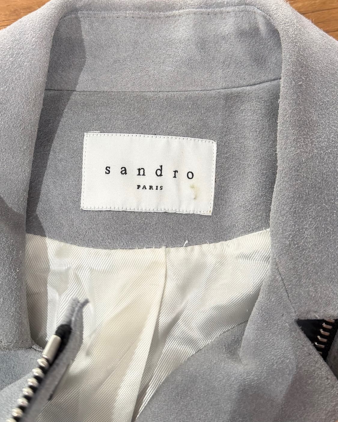 산드로 그레이 스웨이드 바이커 자켓 상품이미지8