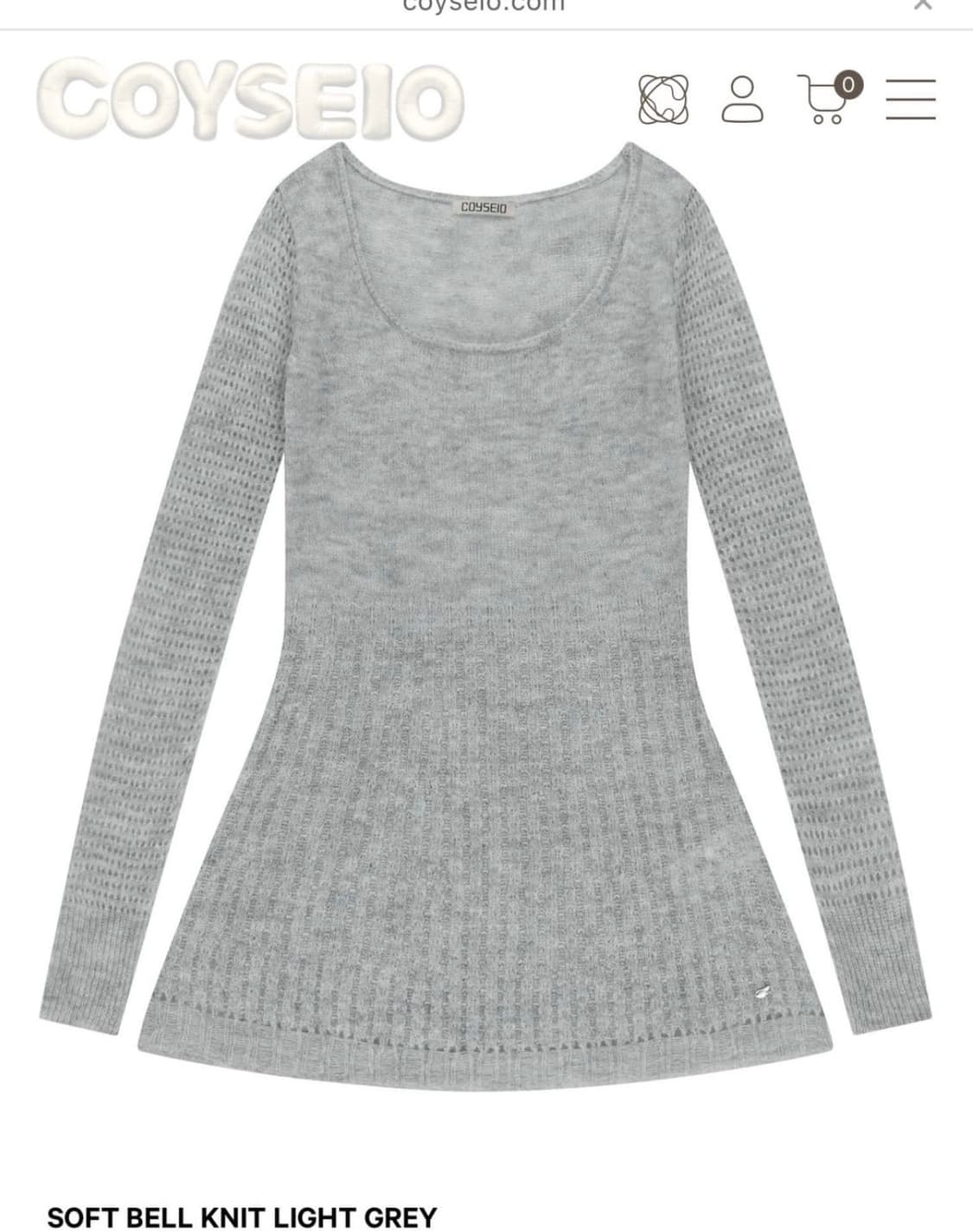 코이세이오 소프트 벨 니트 라이트 그레이 상품이미지1
