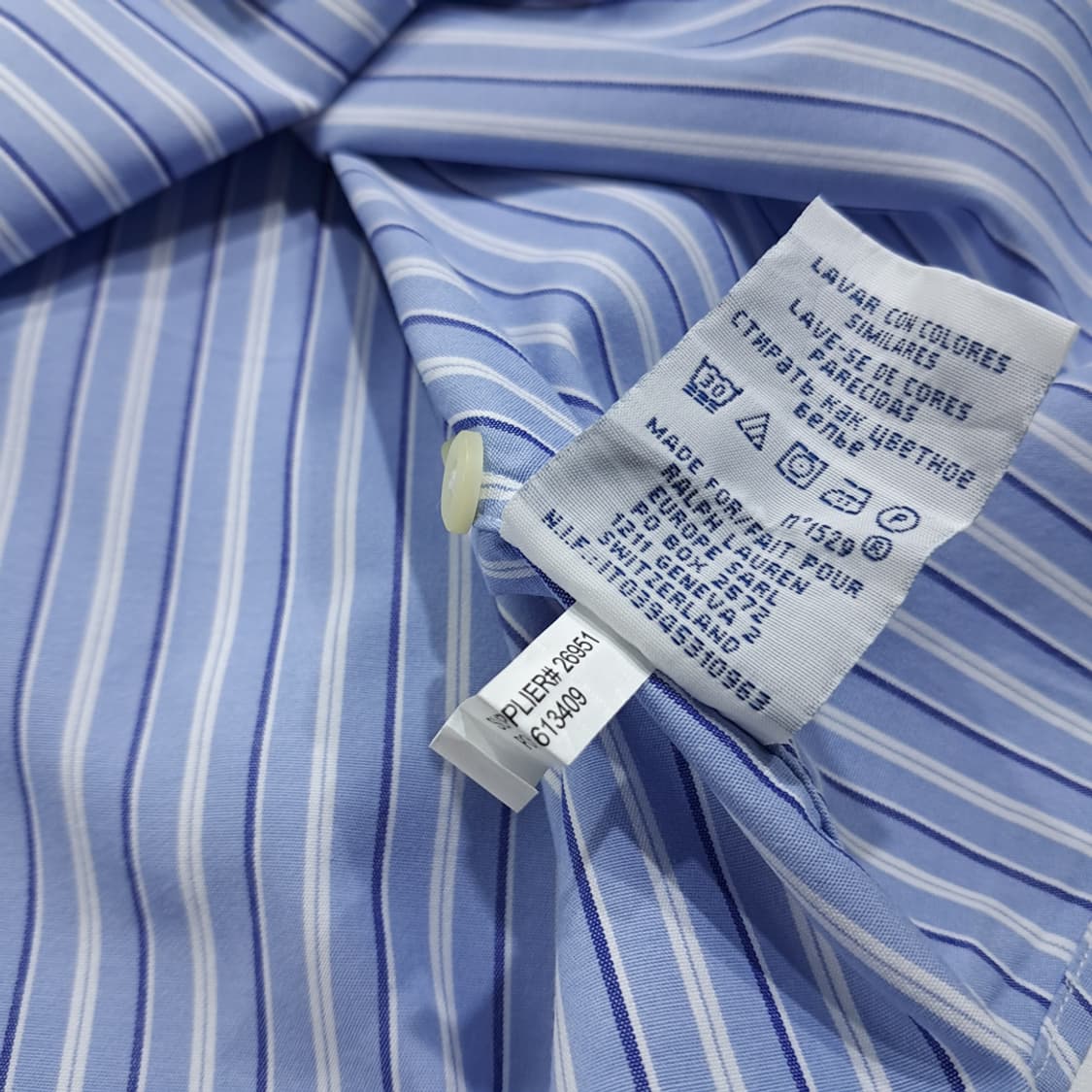 CL768 XL 폴로 코튼 스트라이프 블루 셔츠 남방 상품이미지5