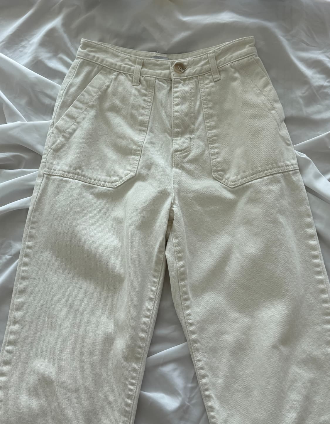 리가든 아이보리 스트레이트 팬츠 상품이미지1