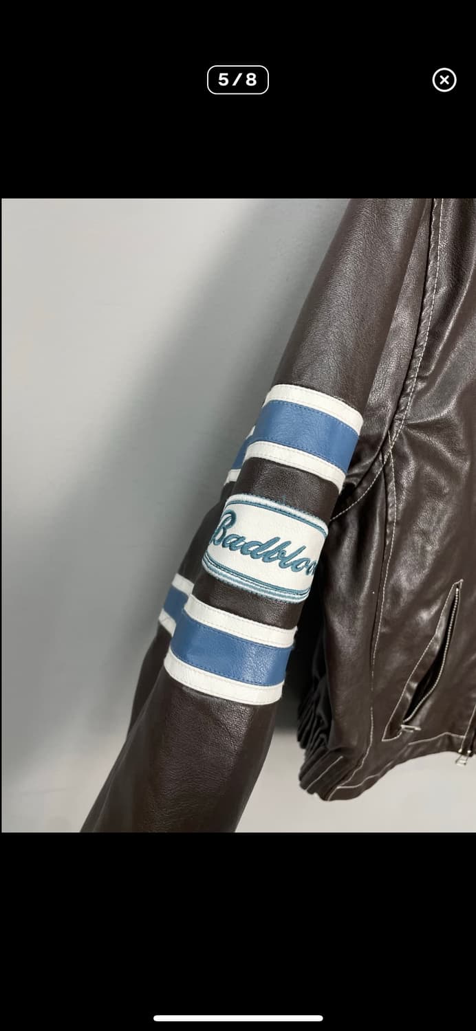 베드블러드 91 레더 브라운 바시티자켓 A3259 상품이미지5