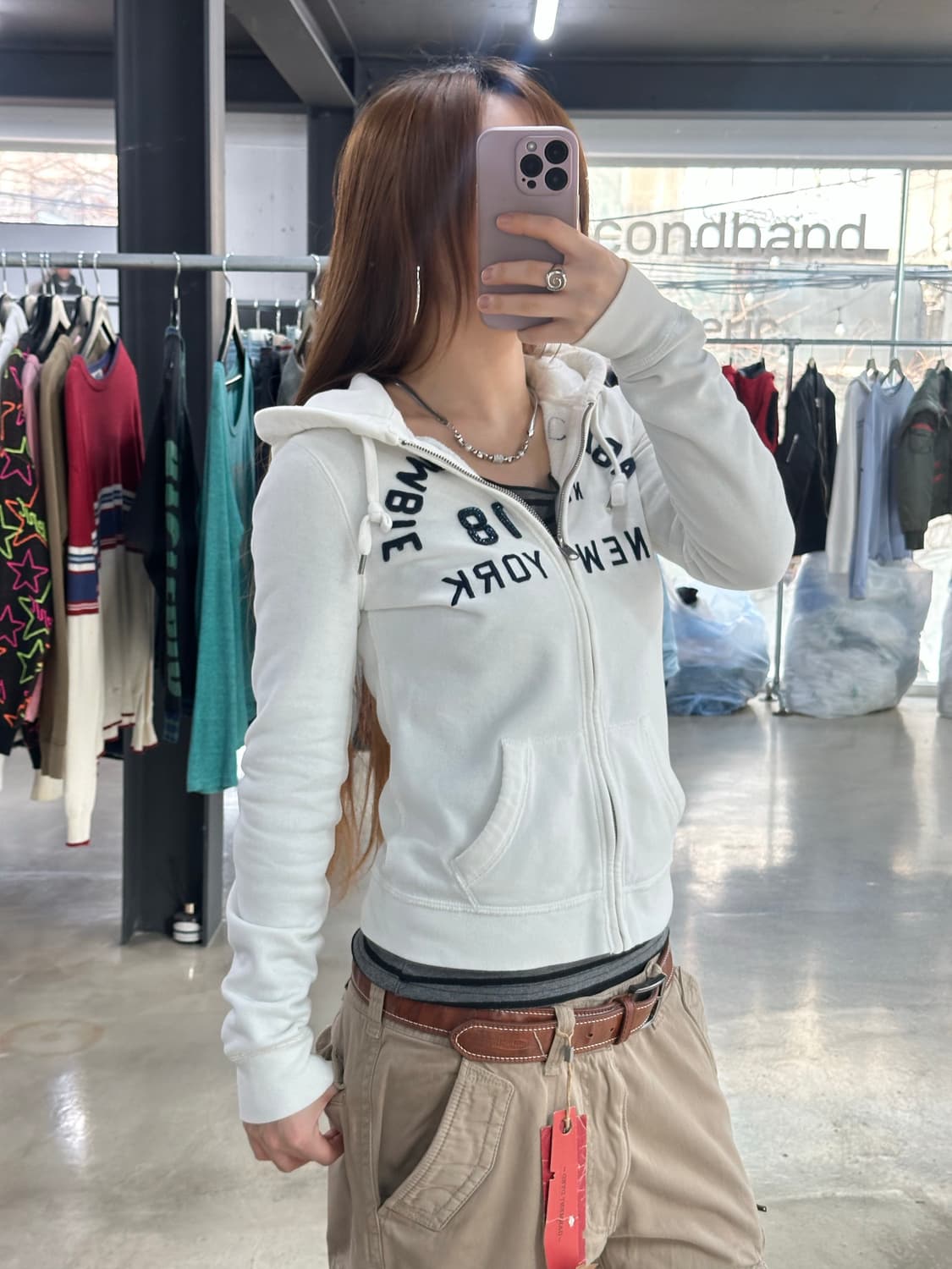 아베크롬비 후드집업 화이트 상품이미지1