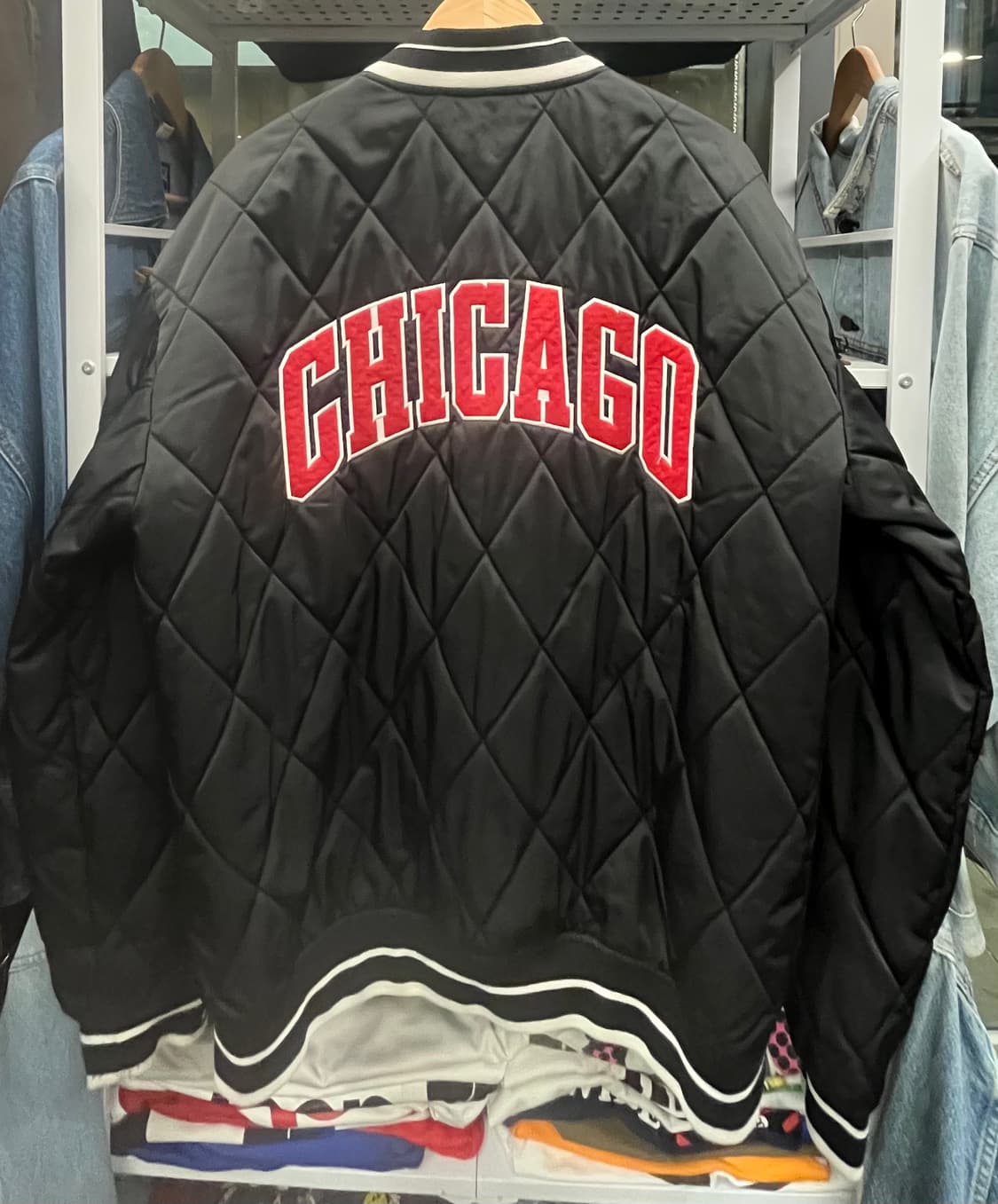 MLB 시카고 블랙 퀼팅 야구 점퍼 상품이미지5