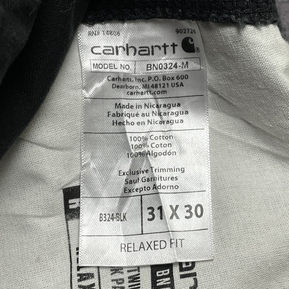 CARHARTT 칼하트 빈티지 블랙 싱글니 워크팬츠 상품이미지9