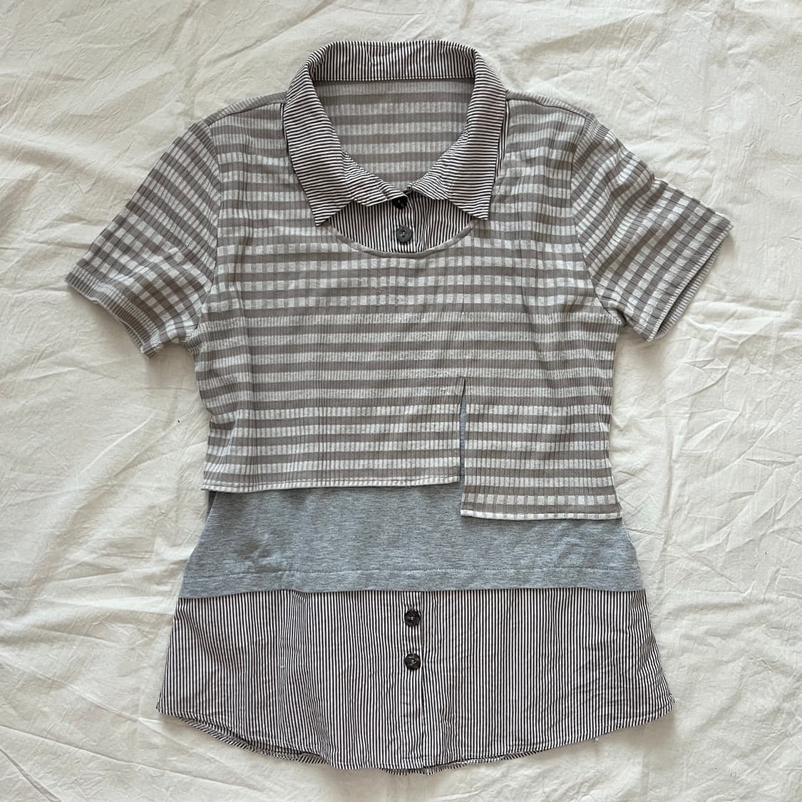 stripe layerd shirt 상품이미지1