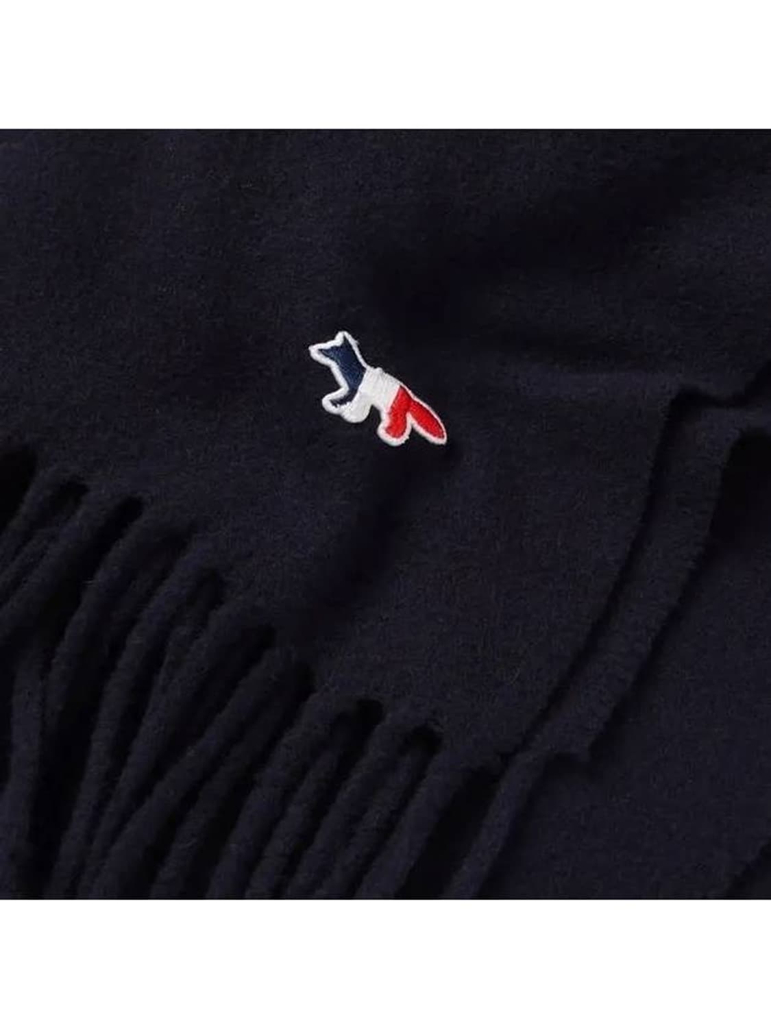 메종 키츠네 트리컬러 폭스 울 머플러 네이비 상품이미지5