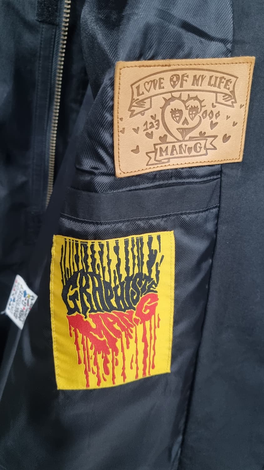 (man G) 만지 자수 검정색 힙한 야상 프리사이즈 (105~110)  상품이미지5