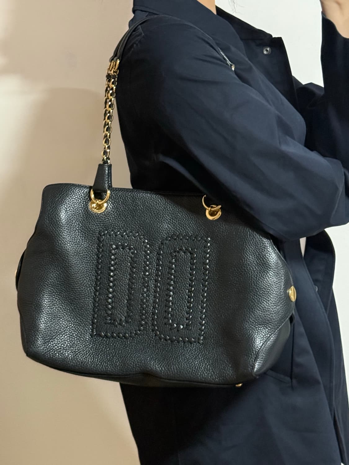 닥스 DAKS 클래식 더블 D 레더 숄더,토트백 상품이미지1