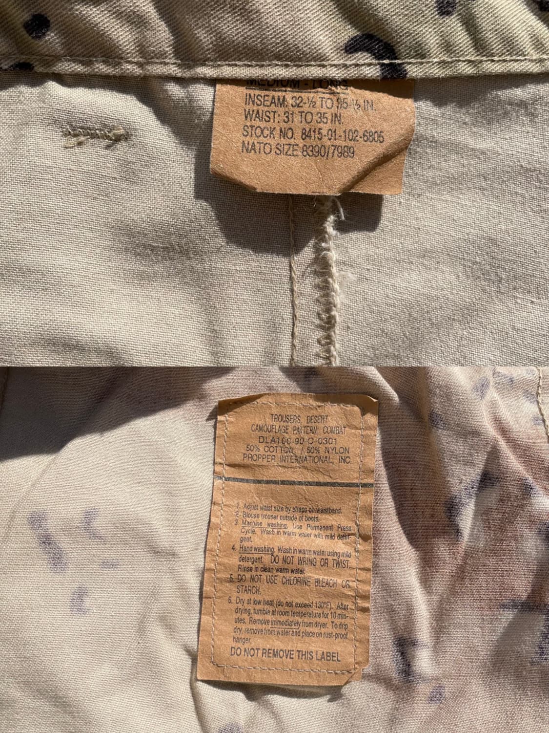 90s U.S Army Desert camo BDU 초코칩 팬츠 상품이미지6