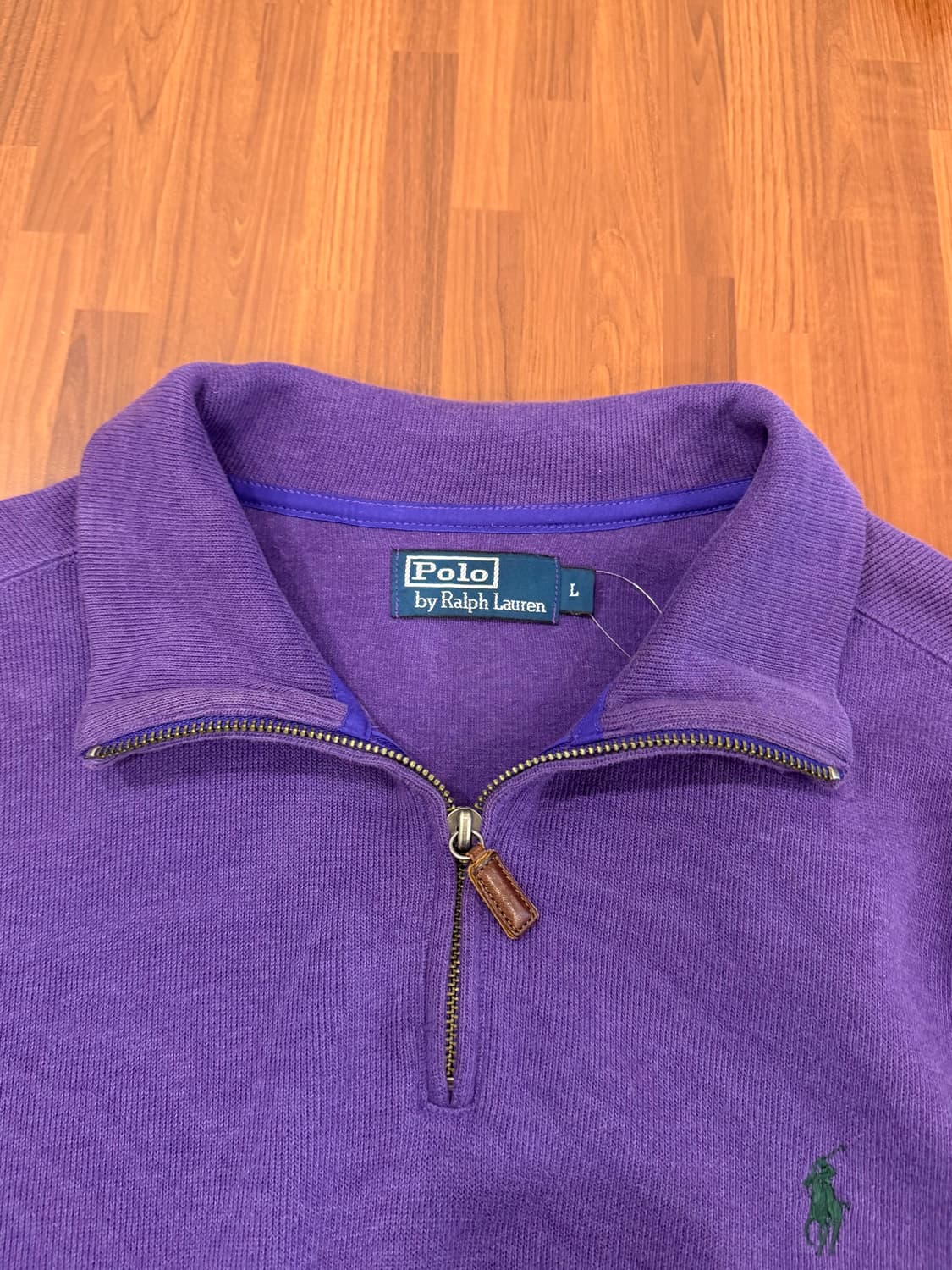 90s Polo RL 폴로 랄프로렌 하프넥 쿼터집업 니트 (purple) 상품이미지8