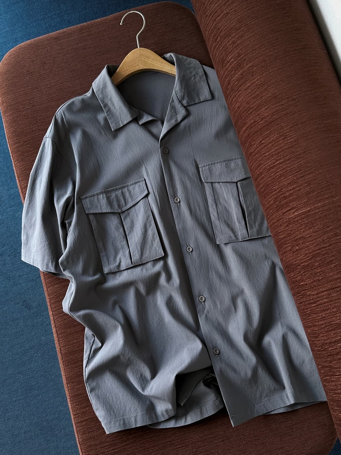 Rayon nylon blend stretched mil shirt 상품이미지5