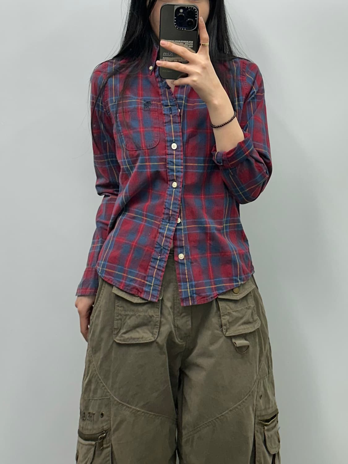 아베크롬비 y2k 와투케 산양로고 체크 셔츠 상품이미지1