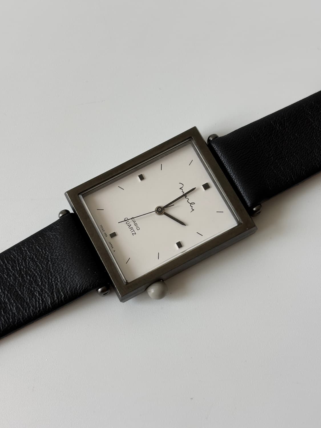 카시오 1980년대 Marly 블랙 스퀘어 쿼츠 남녀공용 상품이미지3