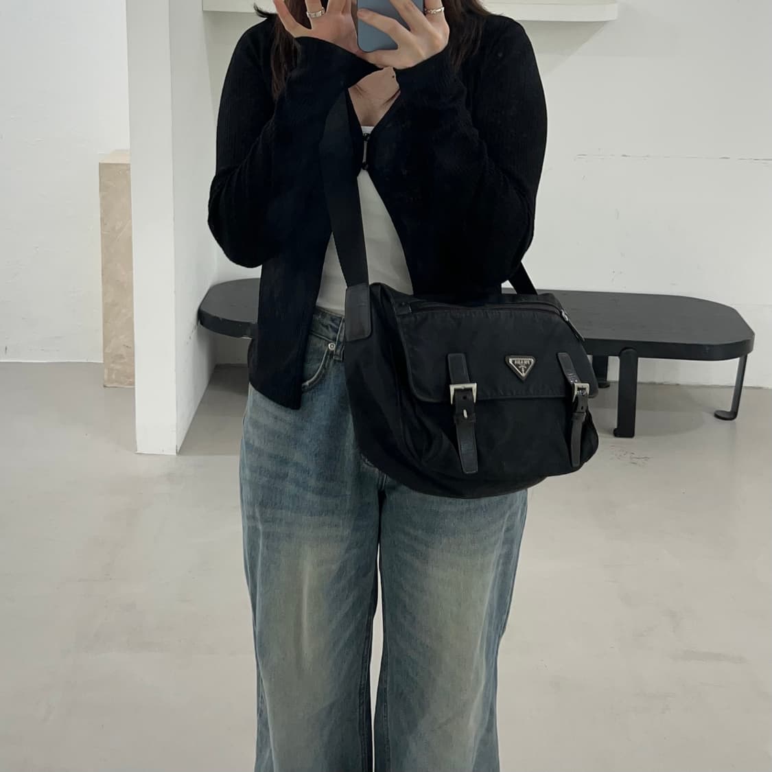 정품 프라다 나일론 메신저백 상품이미지5
