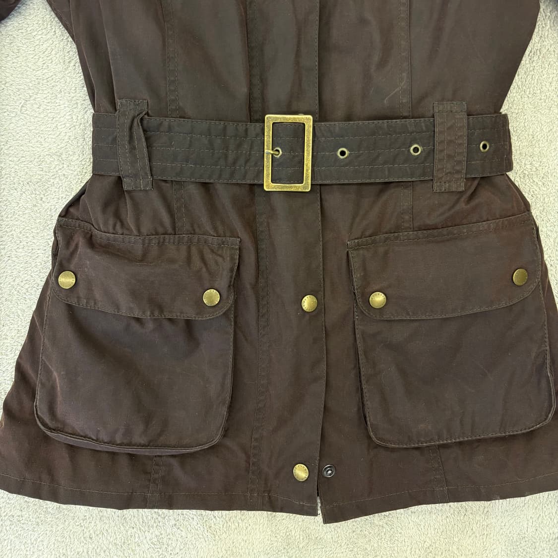 바버 폴라퀼트 벨티드 자켓 상품이미지3