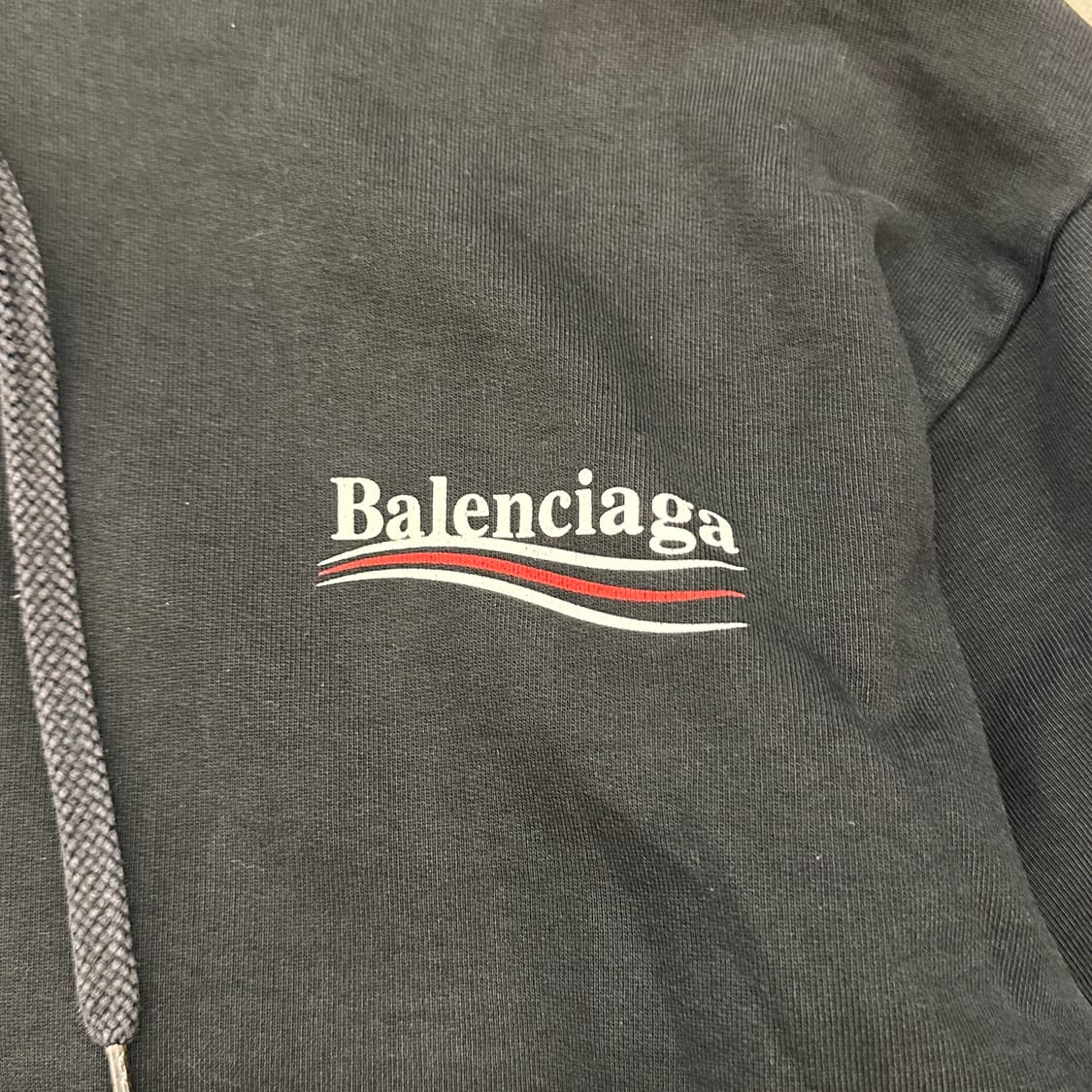 발렌시아가 폴리티컬 캠페인 웨이브로고 후드티 상품이미지3