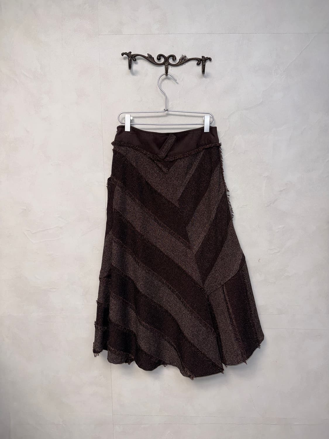 Dark brown grunge unbalanced layered sk 상품이미지3