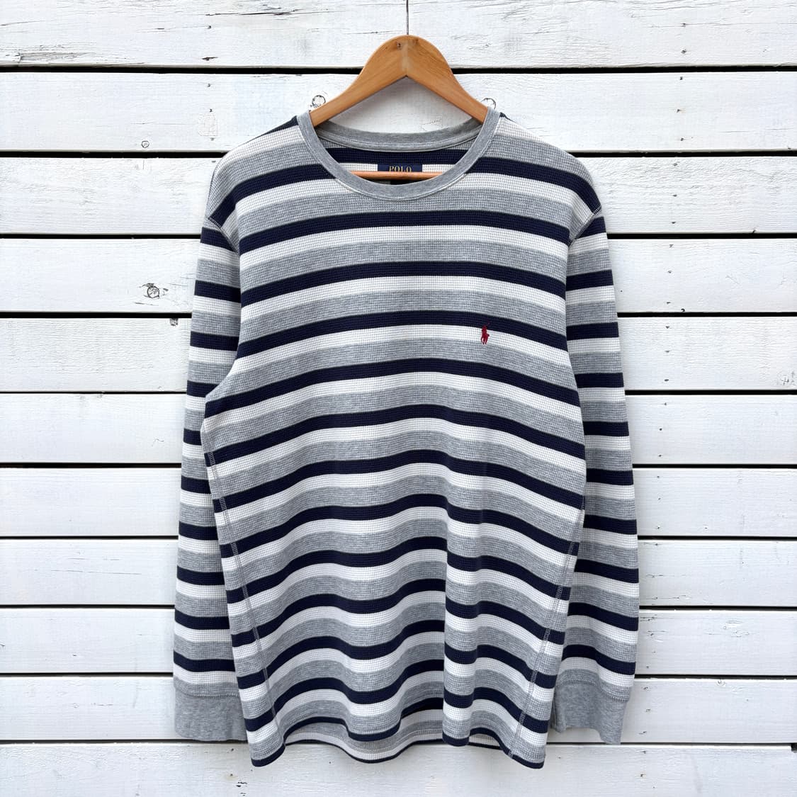 Polo 폴로 스트라이프 와플티 롱슬리브 상품이미지1