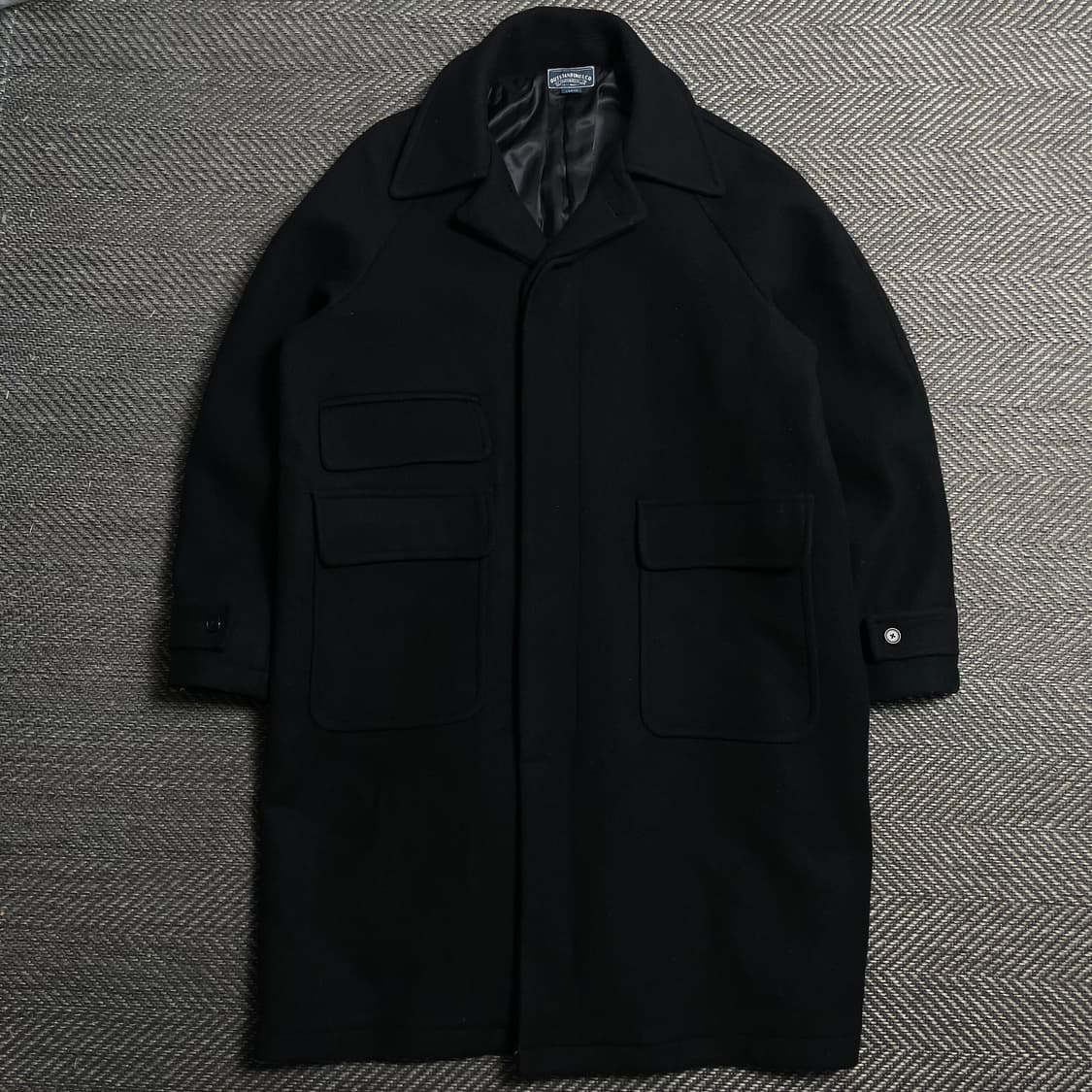 아웃스탠딩 울 혼방 발마칸 롱 코트 블랙y 5328 상품이미지2