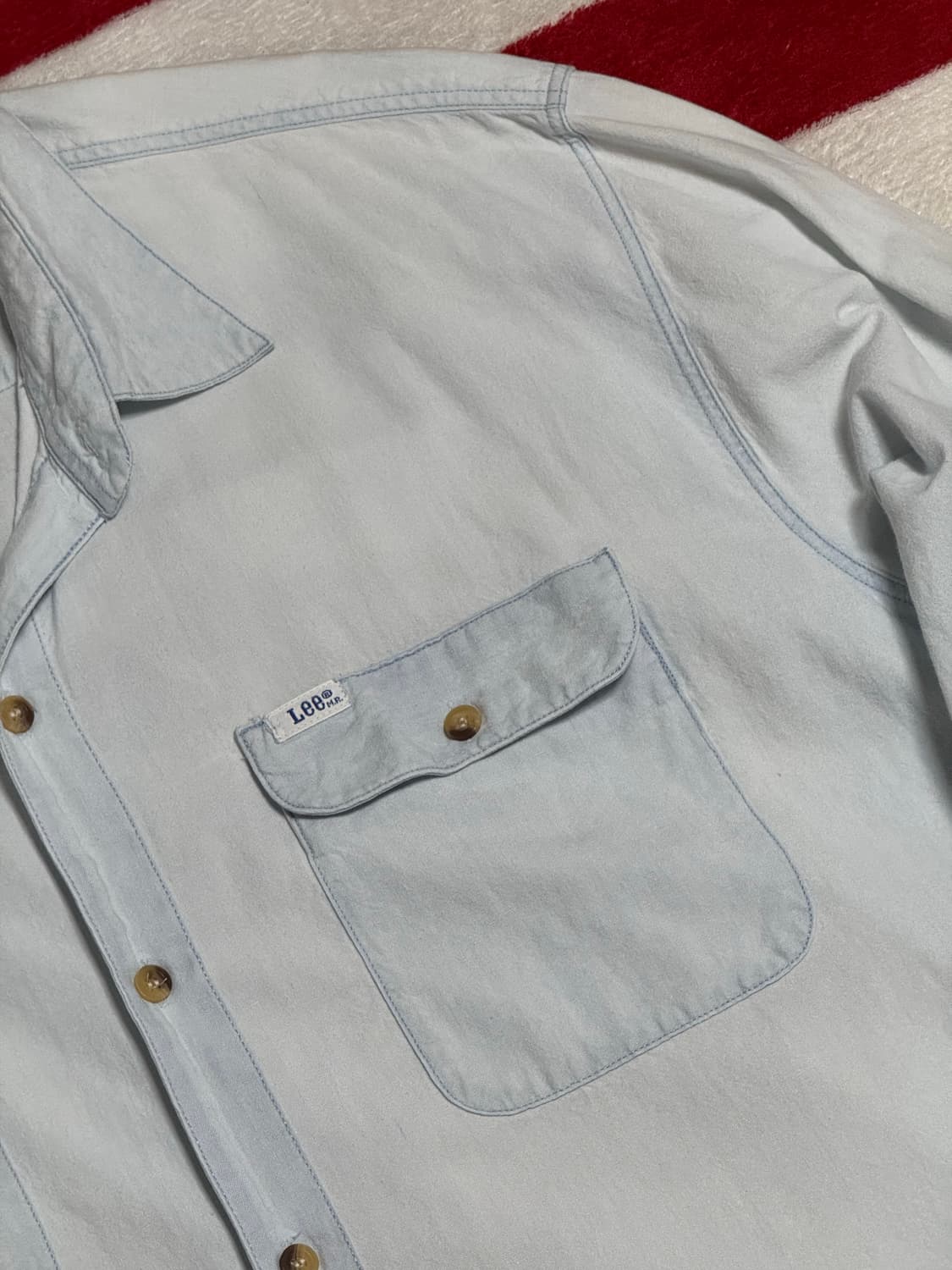 Lee 라이트데님셔츠vintage denim shirt 아이스컬러 빈티지 상품이미지5
