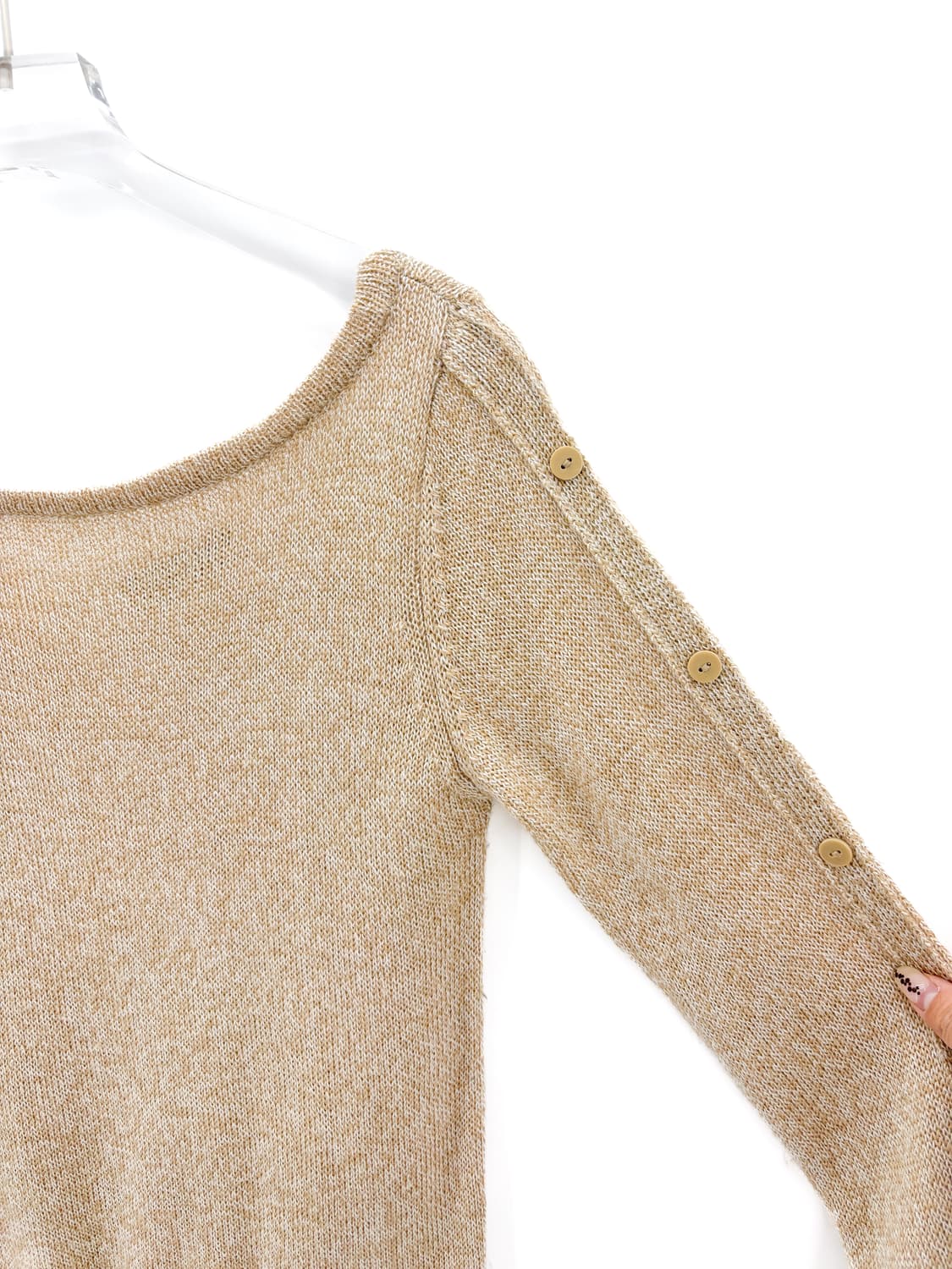빈티지 슬리브 버튼 니트 상품이미지1