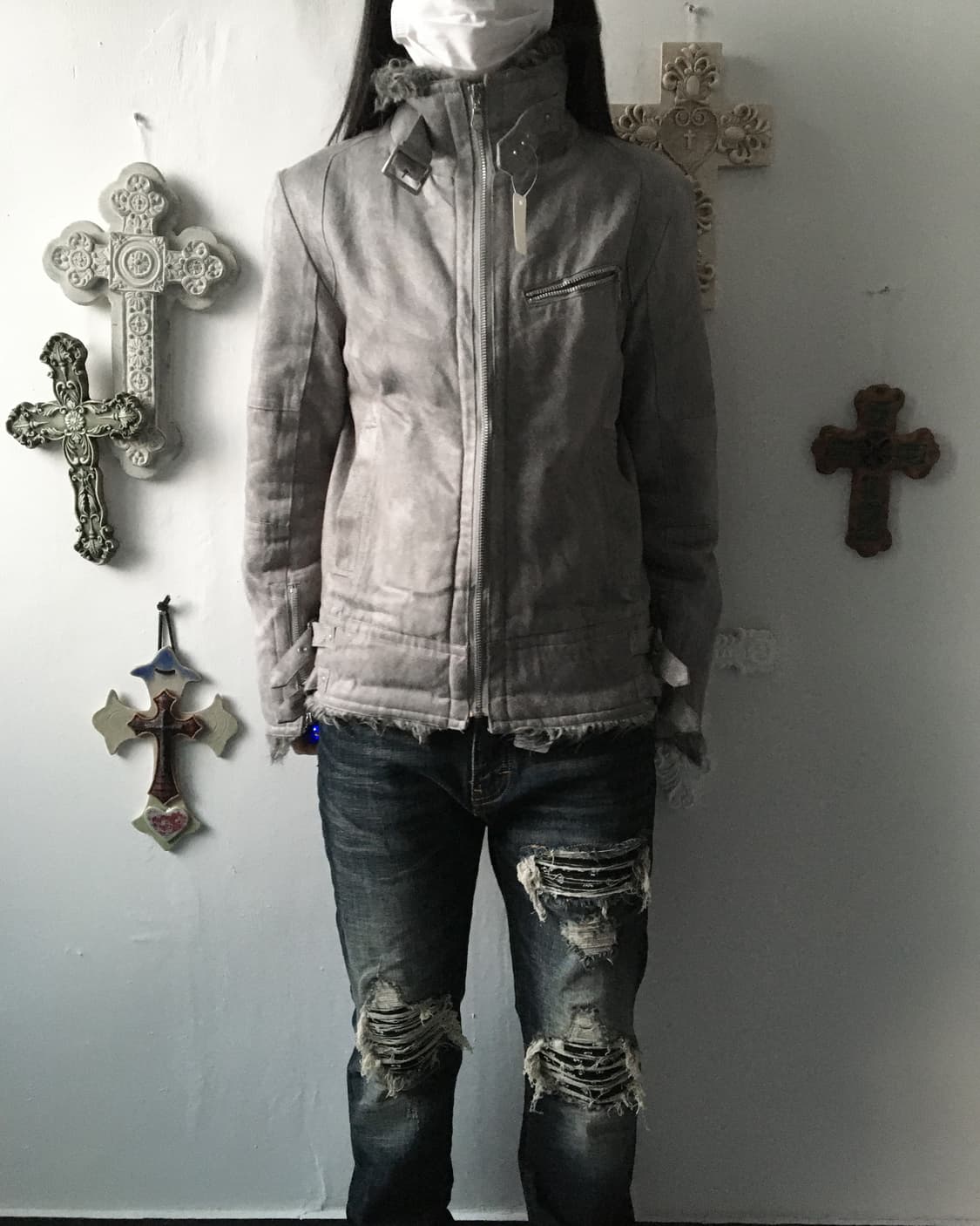 Fake fur trimming belted mustang 상품이미지10