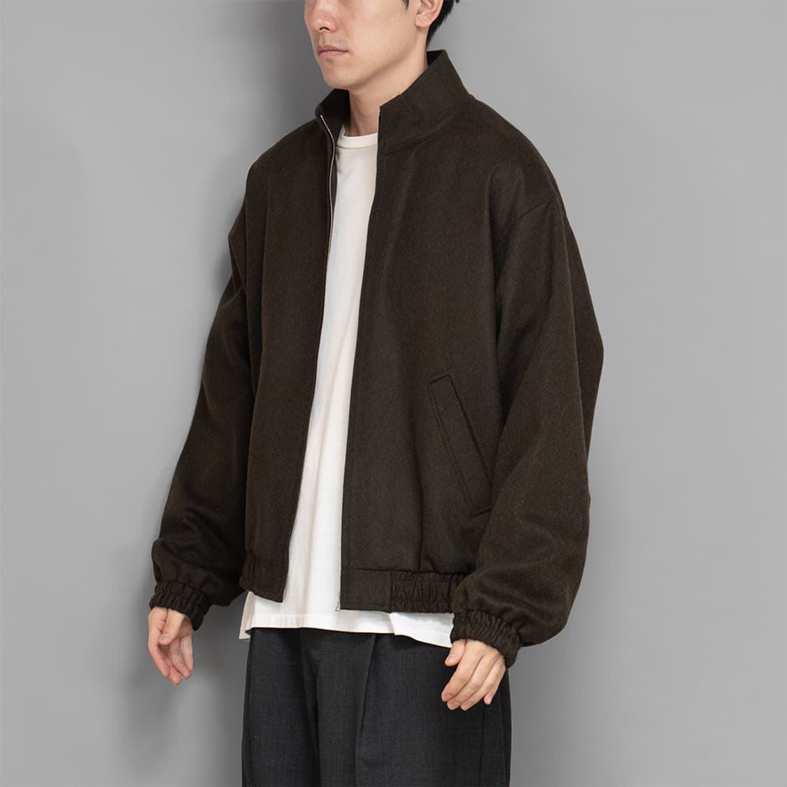 24AW 베이비 카멜 플란넬 집 블루종 상품이미지5