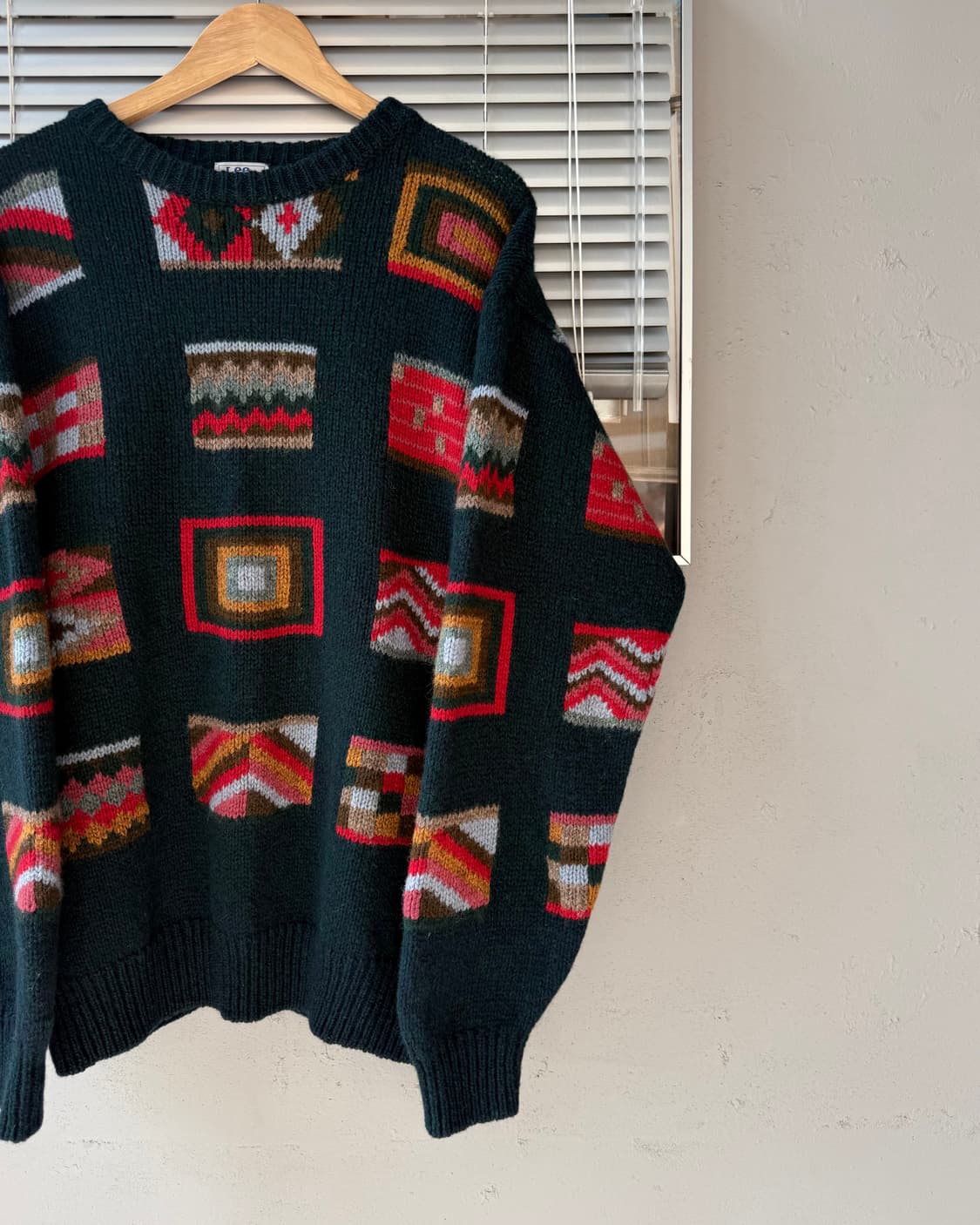 LEE 90s multi square knit sweater 상품이미지2