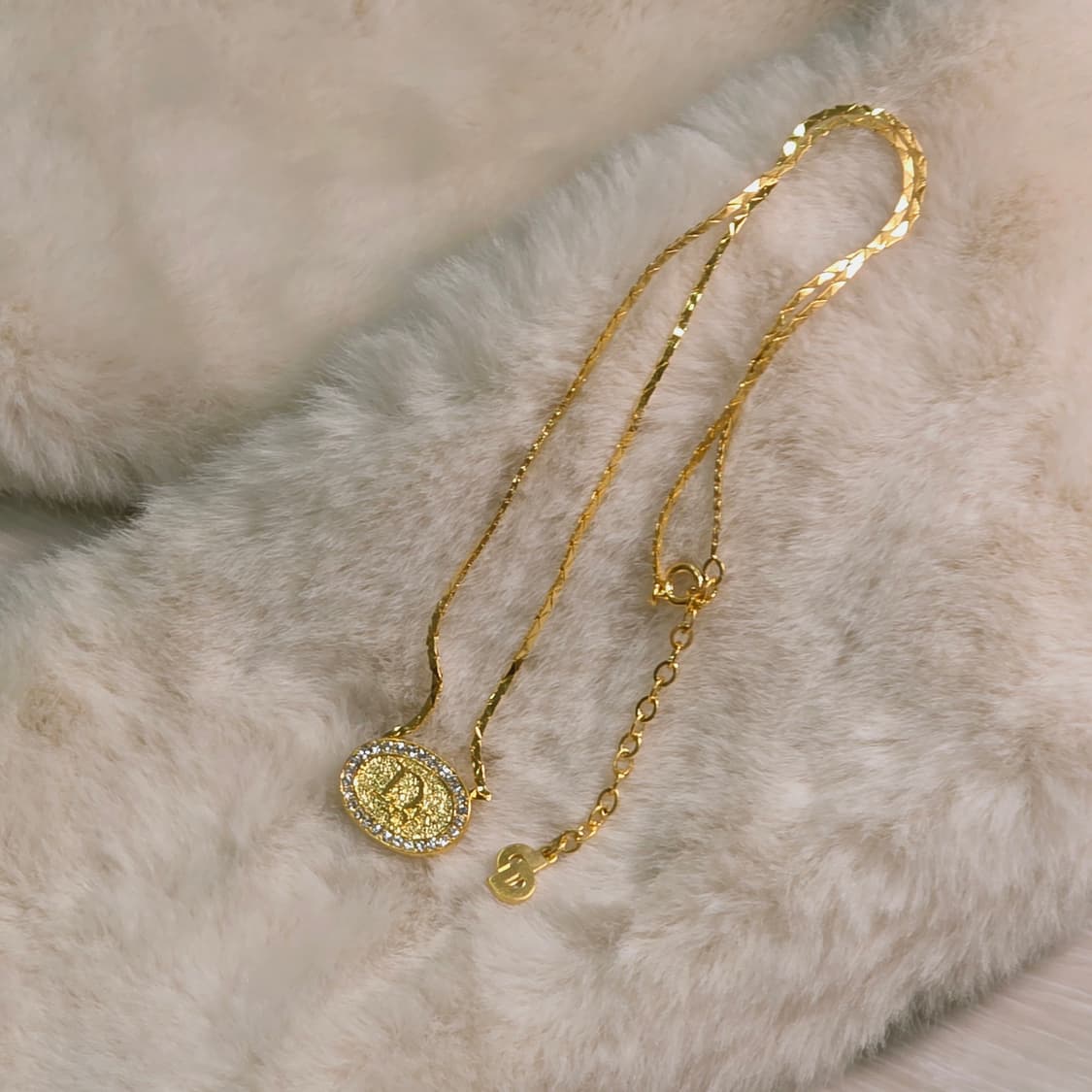 디올 금장 타원형 Dior 플레이트 로고 목걸이 상품이미지3