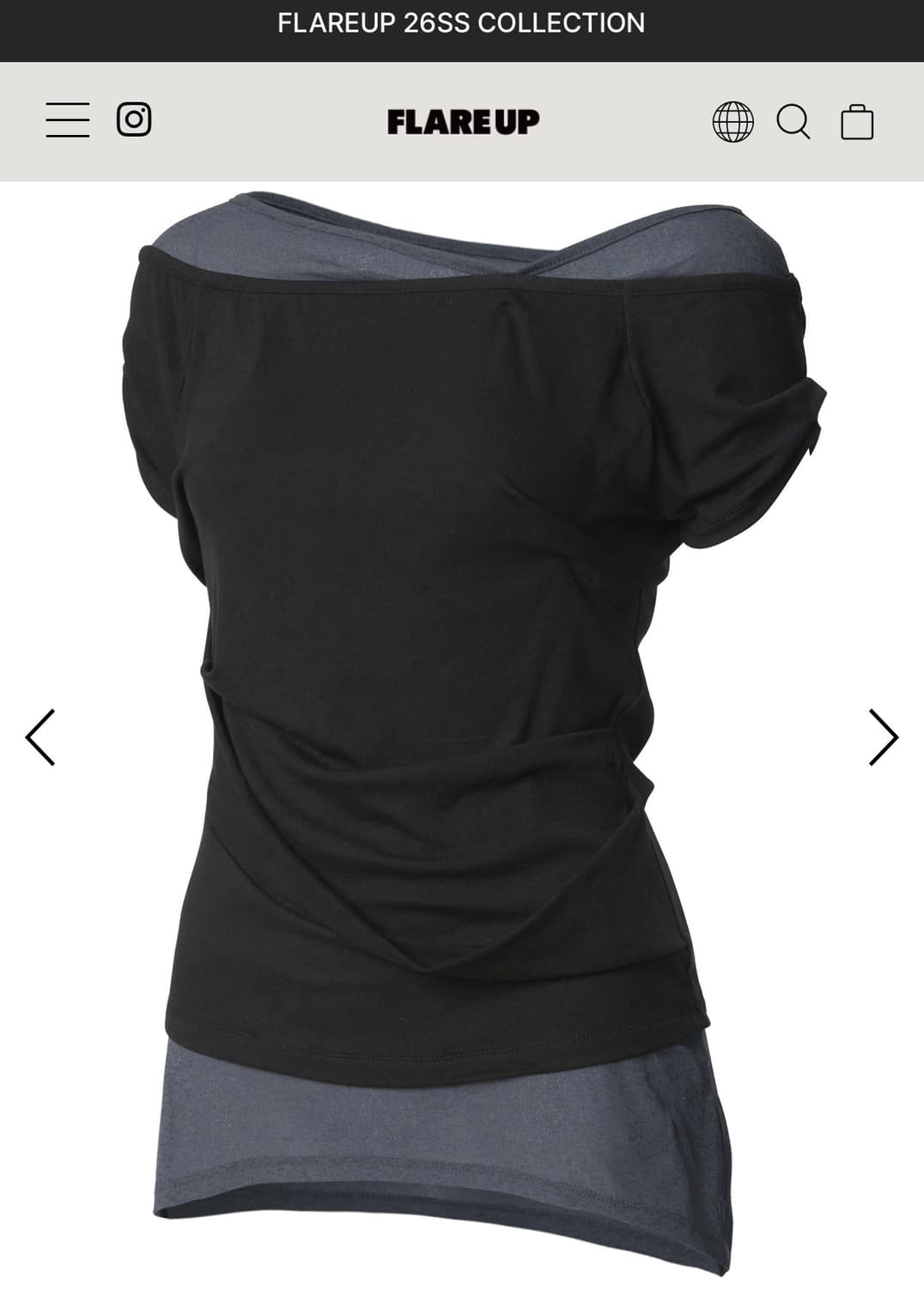 플레어업 레이어드 블랙 반팔 티셔츠 (새상품) 상품이미지3