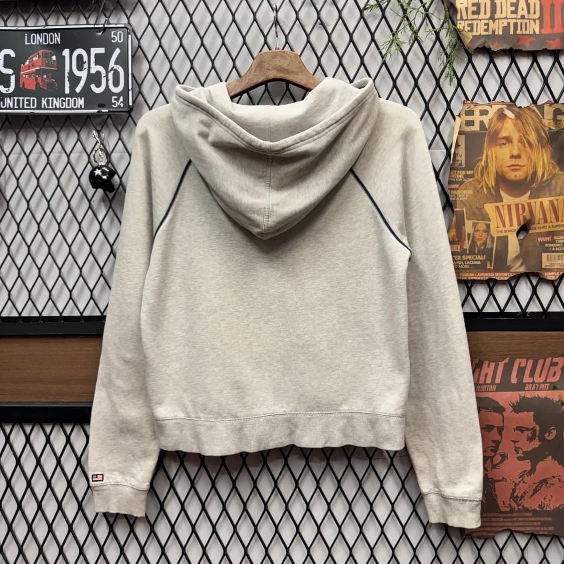 90s 폴로 랄프로렌 진스 후드 집업 전면 67로고 포인트 그레이 상품이미지2