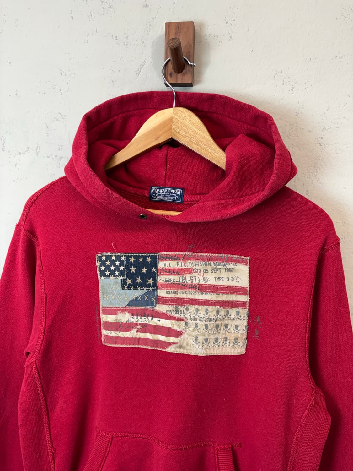 폴로랄프로렌 폴로진스 빈티지 성조기 후드티 레드 상품이미지4