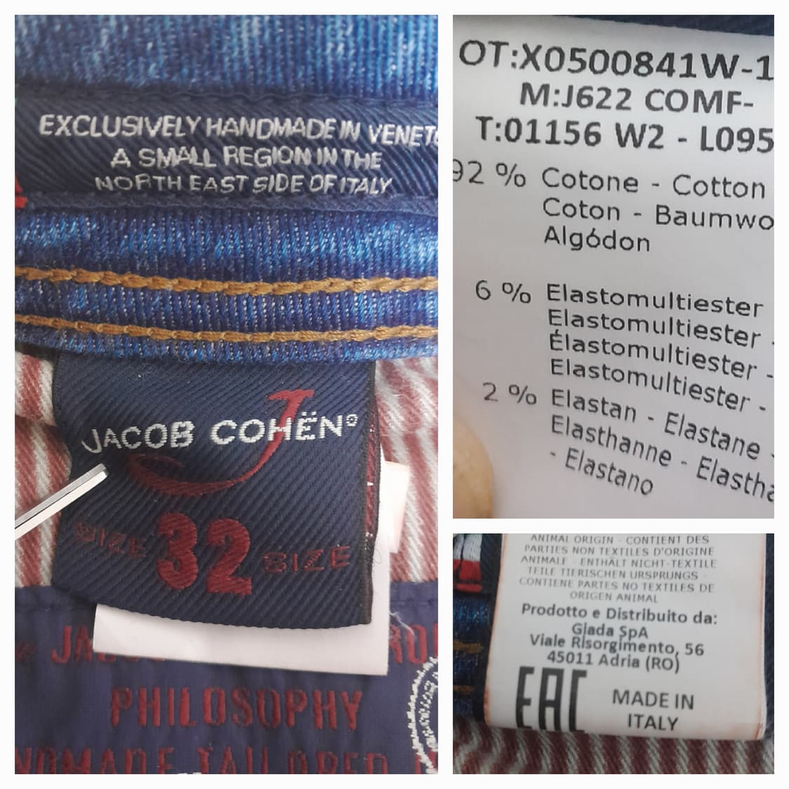 이태리 야콥코헨 622 스트레치 청바지 32" 상품이미지10